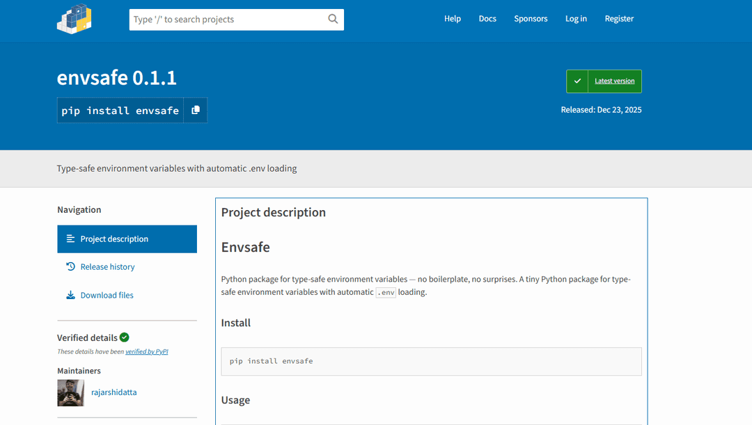 Envsafe - Python Package